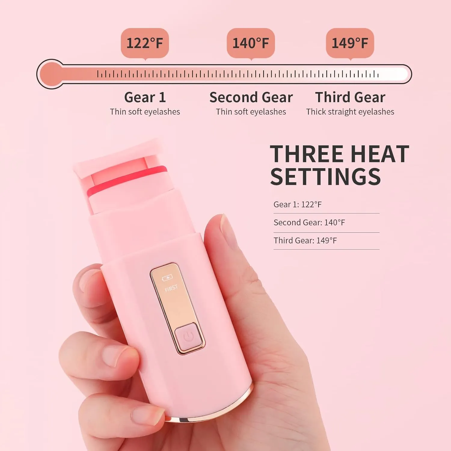 Docolor Heated Eyelash Curlers With Tweezers Rechargeable Electric Handheld Eyelash Curler Quick Natural Curling Eye Lashes and Professional Stainless Steel Tweezers for Eyebrows