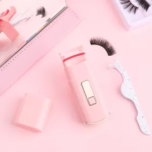 Docolor Heated Eyelash Curlers With Tweezers Rechargeable Electric Handheld Eyelash Curler Quick Natural Curling Eye Lashes and Professional Stainless Steel Tweezers for Eyebrows