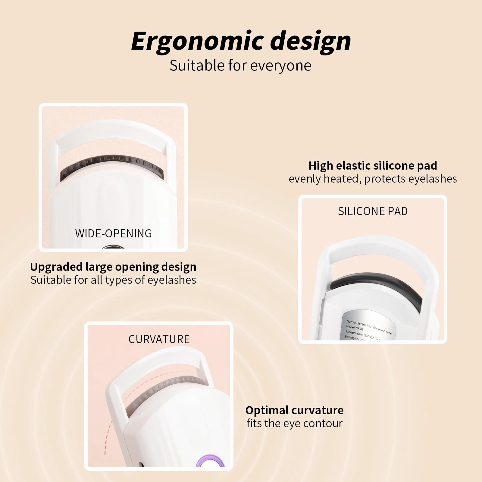 docolor Heated Eyelash Curler fast heat up within 10s, 24 hours long lasting Electric Eyelash Curler 3 Temperature Modes with USB Rechargeable safe lash curler quick natural curling eye lashes