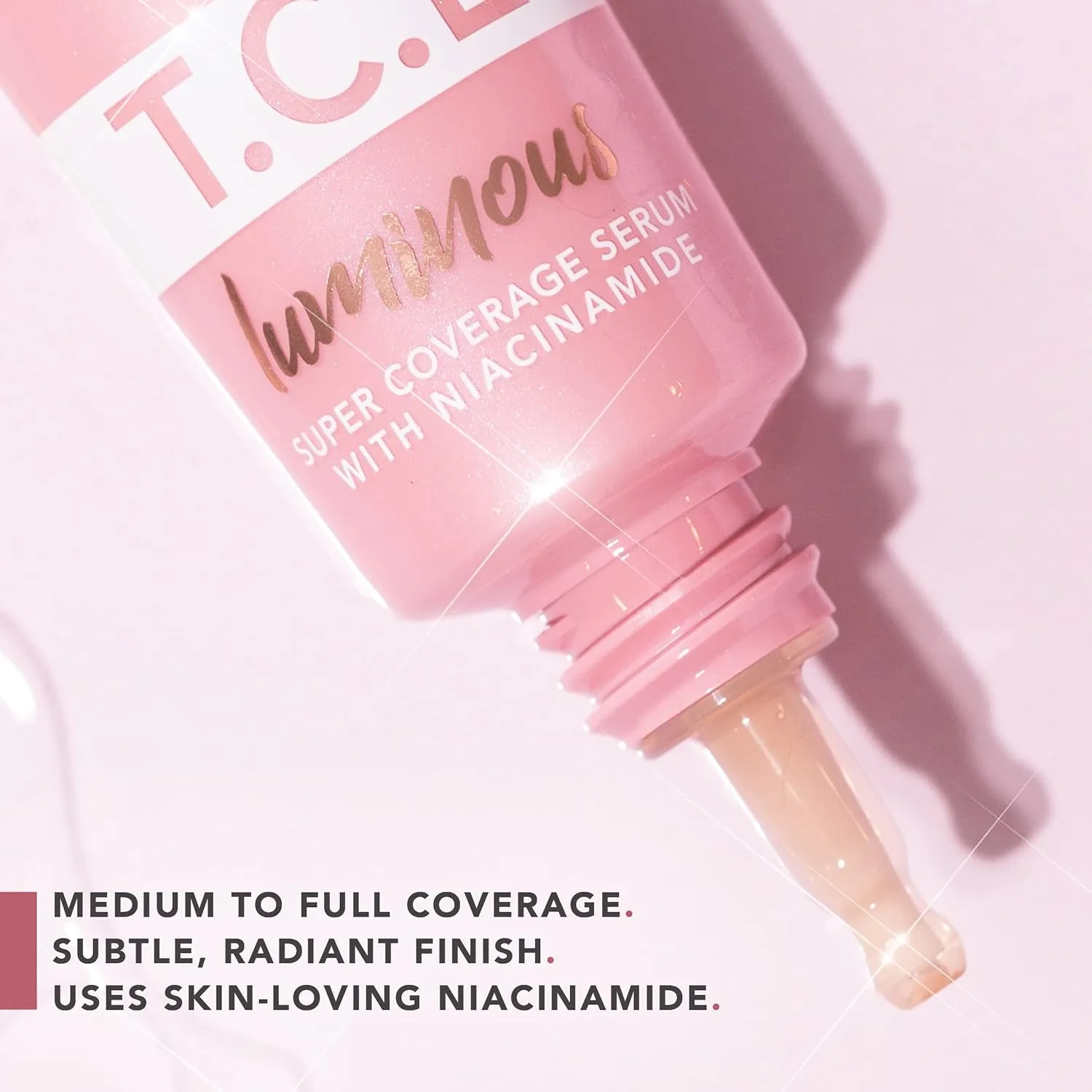 Doll 10 TCE Luminous Super Coverage Serum with Niacinamide - Full Coverage Tinted Foundation Makeup (Light)