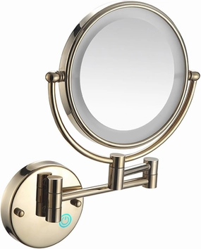 Double Sided Makeup Vanity Mirror with Led Lights, Cosmetic Mirror with Touch Switch, 360° Rotation Shaving Mirror Extendable Lightweight, Magnifying Vanity Mirror with Double Sided