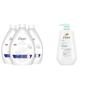 Dove Advanced Care Hand Wash Deep Moisture Pack of 3 for Soft, Smooth Skin More Moisturizers & Body Wash with Pump Sensitive Skin Hypoallergenic, Paraben-Free, Sulfate-Free, Cruelty-Free