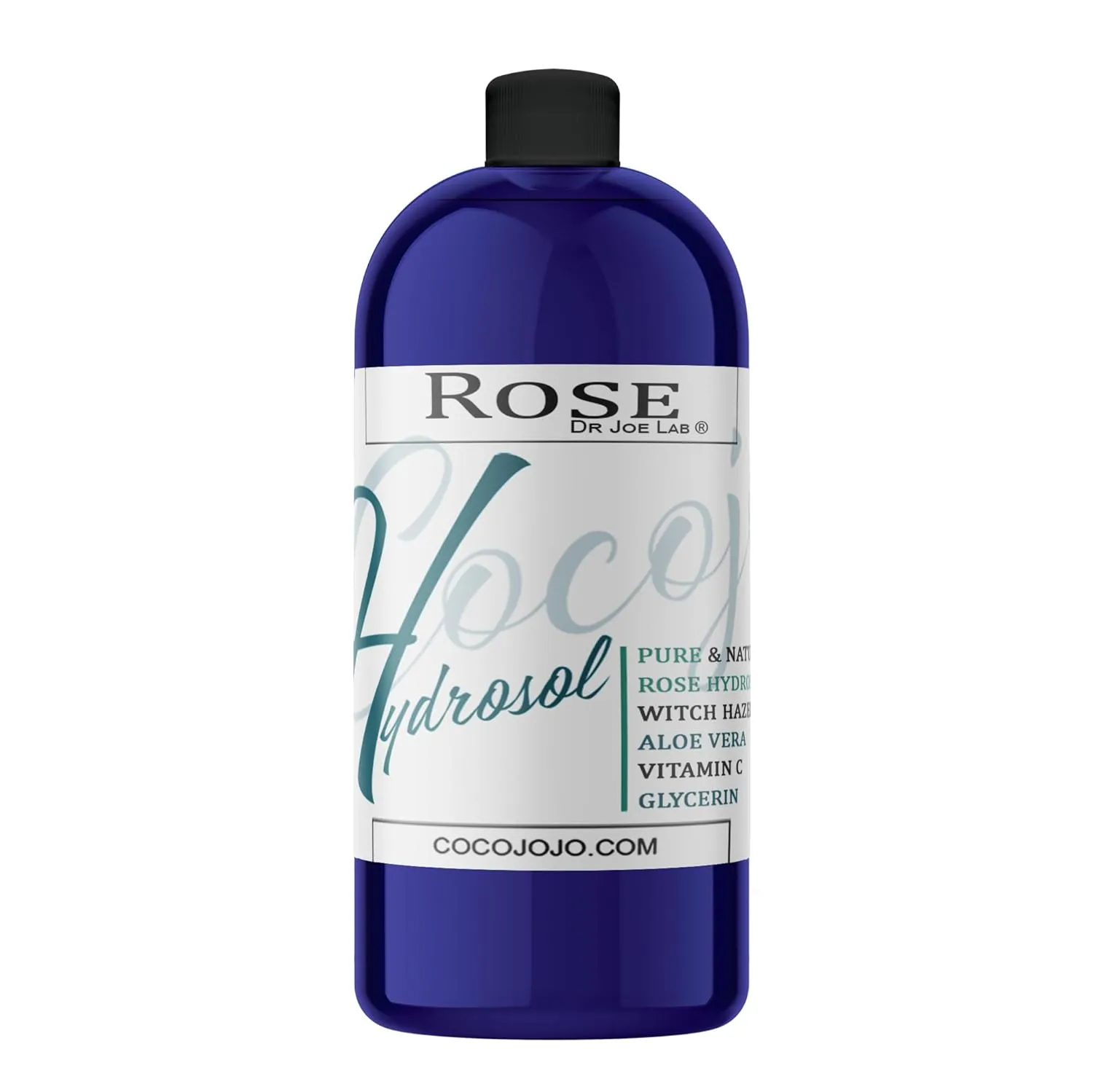 Dr Joe Lab Rose Water Hydrosol, Glycerin, Aloe Vera, Vitamin C & Witch Hazel Mix - Natural, Vegan, Non GMO, Floral, Face, Hair- 32 oz - Hydrating, Cleansing, Toning - Packaging May Vary