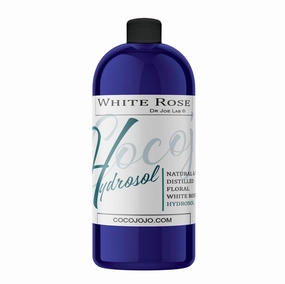 Dr Joe Lab White Rose Water Hydrosol - Pure Natural Distilled Bulgarian Rosewater Non-GMO Vegan Hydrating Toning Spray Mist Face Hair Skin Pores Locs Dreads - Packaging May Vary (32 oz)