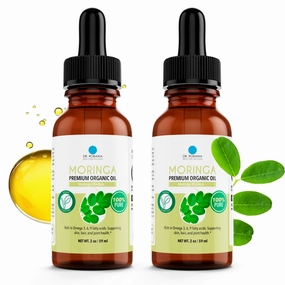 Dr. Robaina 100% Pure Organic Moringa Seed Oil – Cold-Pressed, Unrefined & Hexane-Free Face, Hair & Nail Moisturizer – Fast-Absorbing Non-Greasy Hydration – 2 fl oz Dropper Bottle – Made in USA