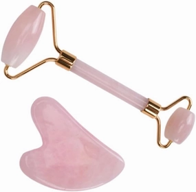 Dual-Sided Face Massager Rose Quartz Roller Facial Massage Tool Skin Care No Squeaky Sound