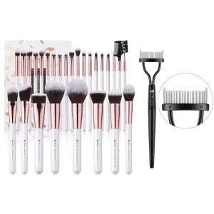 DUcare Makeup Brushes Set Professional 27Pcs Eyelash Comb