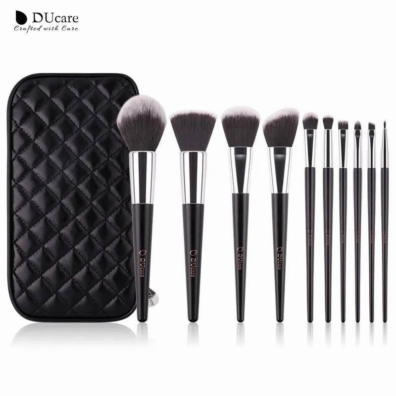 DUcare 10 pcs makeup brushes and bag