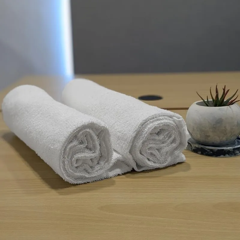 Economy White Bath Towels 24x48 - Towel Set for Everyday Use in Bathroom, Gym, & Hotel, Standard Cotton Blend Textile, Soft & Absorbent, Quick Wash & Dry (Pack of 12)