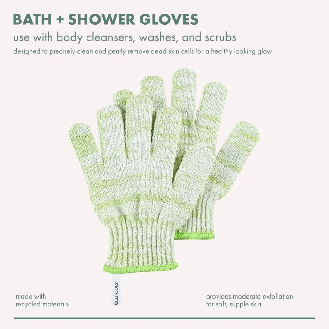 EcoTools Bath   Shower Gloves 6 Pack, Exfoliating Gloves Remove Dead Skin & Cleanse The Whole Body, Bath Gloves To Scrub & Hydrate, Self-Tanner Application Prep, Cruelty Free, (12 Gloves Total)