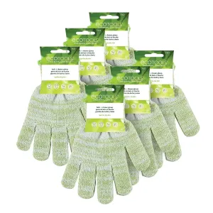 EcoTools Bath   Shower Gloves 6 Pack, Exfoliating Gloves Remove Dead Skin & Cleanse The Whole Body, Bath Gloves To Scrub & Hydrate, Self-Tanner Application Prep, Cruelty Free, (12 Gloves Total)
