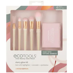 EcoTools Limited Edition Starry Glow Makeup Brush Kit, Eye Makeup Brush Kit, For Shadows, Liner, and Highlighter, Blotting Papers For Excess Oil, Stocking Stuffer, 6 Piece Gift Set