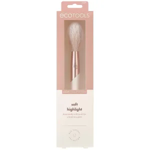 EcoTools Luxe Soft Highlighter Makeup Face Powder Brush, Sheer, Luminous Glow, Premium Quality Makeup Brush, Ultra Soft, Synthetic Bristles, Eco Friendly Face Brush, Cruelty-Free, 1 Count (Pack of 2)