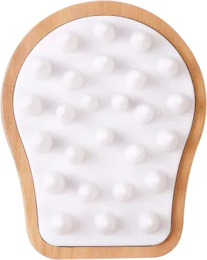 EcoTools Stimulation Scalp Massager, in Shower Brush, Removes Buildup, Soft, Silicone Bristles, & Wood Handle, Gently Massage Scalp, for All Hair Types, Eco Friendly & Cruelty-Free, 1 Count
