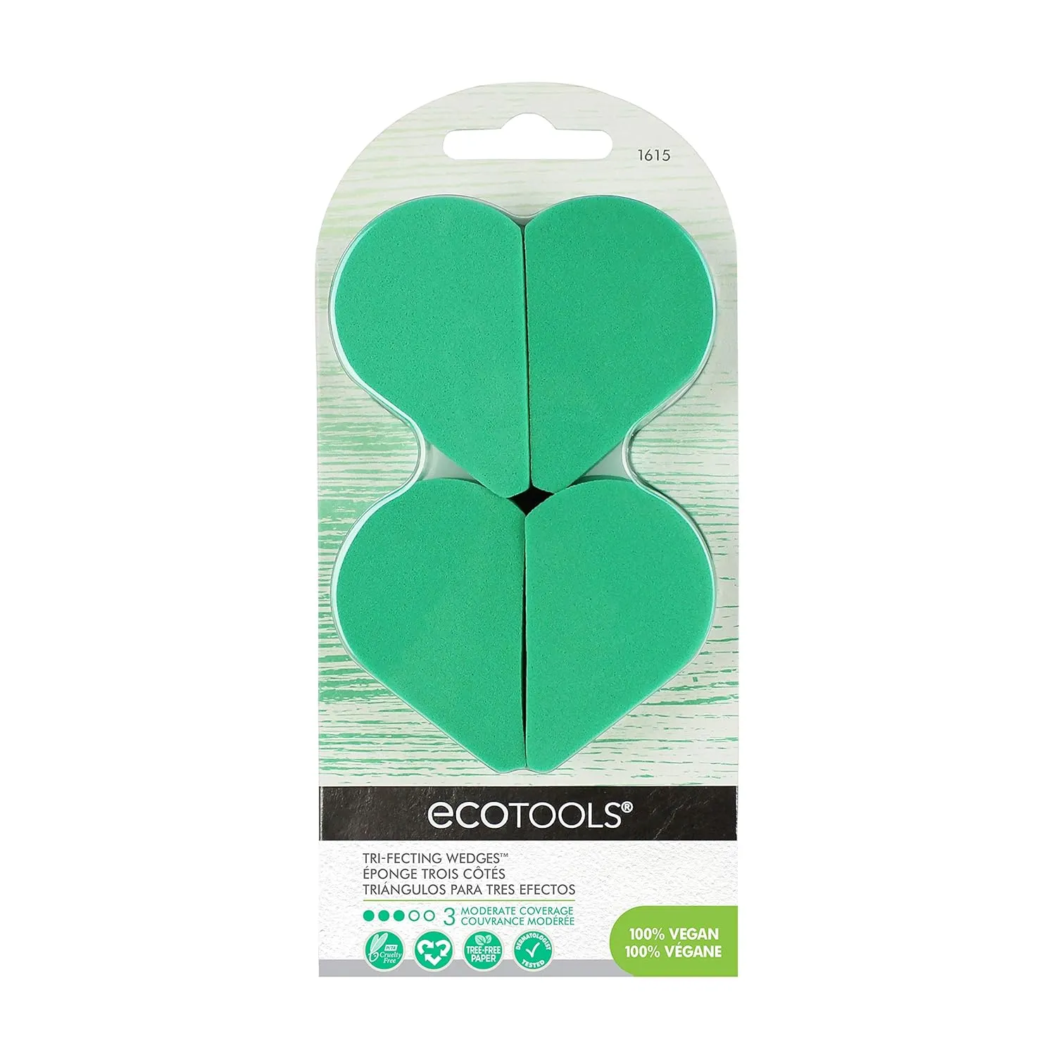 Ecotools Tri-Fecting Wedge Sponge Makeup Blender, Set of 4 Beauty Sponges