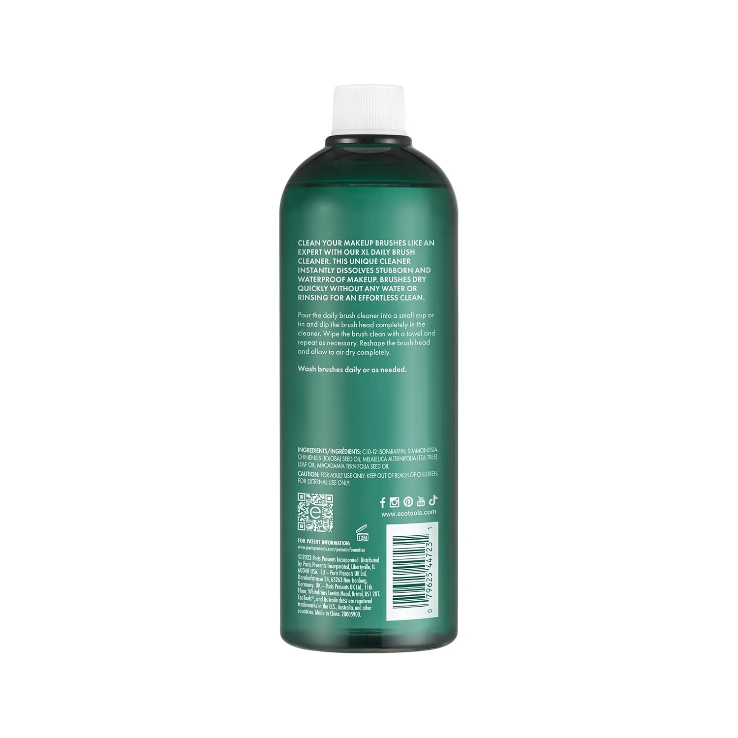 EcoTools XL Daily Brush Cleaner, Makeup Brush Spray Refill, Quick Dry Cleaning Solution For Beauty Tools, Fragrance Free, Extra Large Size, Cruelty-Free & Vegan, 16 fl oz./473 ml. Bottle