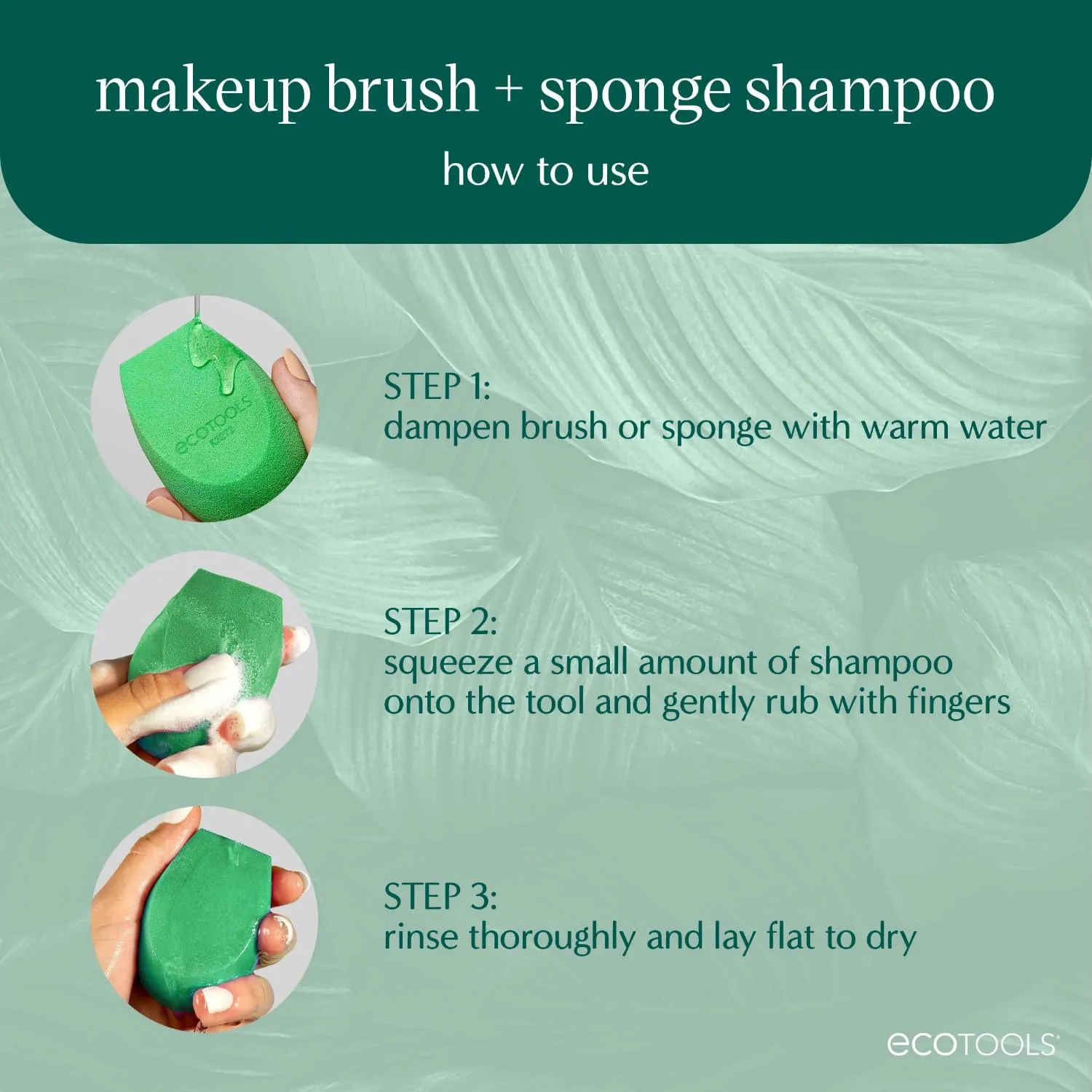 EcoTools XL Makeup Brush   Sponge Shampoo, Removes Makeup, Dirt, & Impurities From Makeup Brushes & Makeup Blending Sponges, Fragrance-Free, Vegan, & Cruelty-Free 16 fl. oz./473 ml, 1 Count, Clear