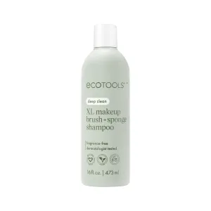 EcoTools XL Makeup Brush   Sponge Shampoo, Removes Makeup, Dirt, & Impurities From Makeup Brushes & Makeup Blending Sponges, Fragrance-Free, Vegan, & Cruelty-Free 16 fl. oz./473 ml, 1 Count, Clear