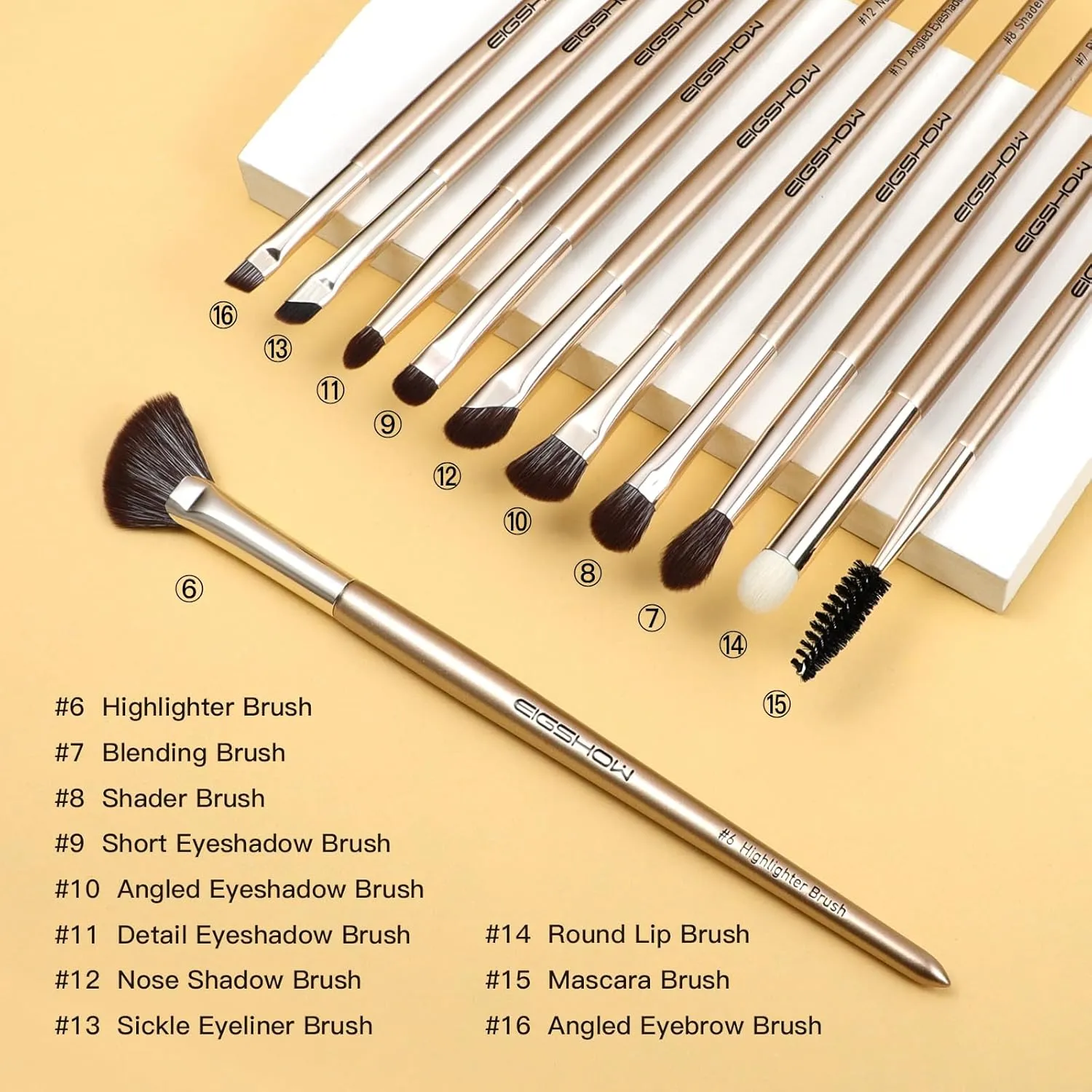 EIGSHOW Professional Makeup Brush Set, 16pcs with Case for Mascara Eyeliner Eyeshadow Concealer Foundation Powder Make up Brushes Kit (Monarch Butterfly)