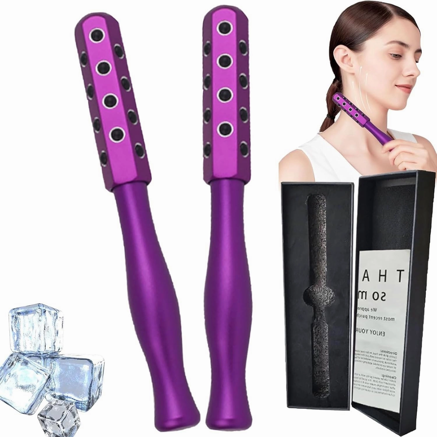 Elarique Glow Sculpting - Beauty Roller, Uplift Facial Massaging Beauty Tool, Elarique Face Roller, Facelift Pro Rollers, Facelift Pro Roller, Massage Face Tool, for Skincare (Gold Silver)
