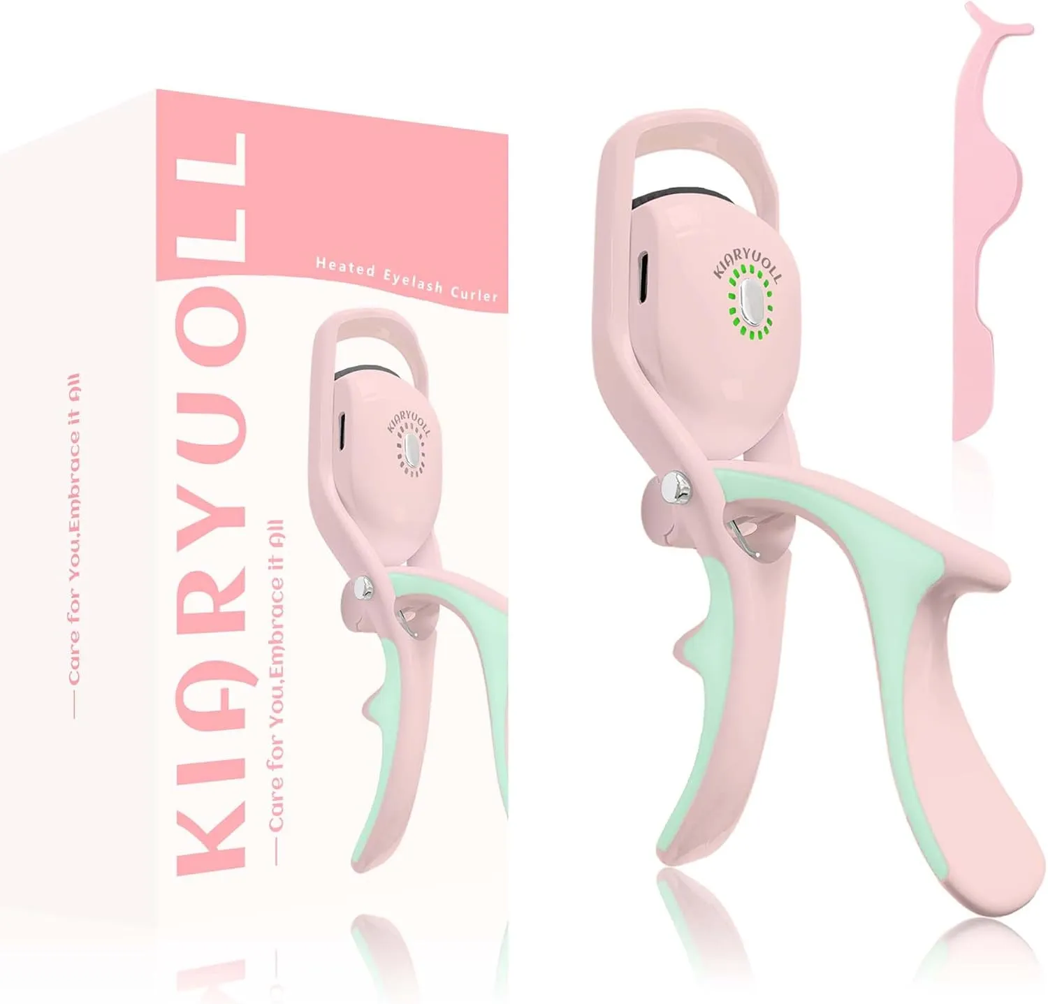 Electric Heated Eyelash Curler Kit Hot Lash Therapy Professional Eyelash Tools Battery Powered Lash Lifter Rechargeable Clamp for Various Eye Types Plastic Material (Colour Pink)