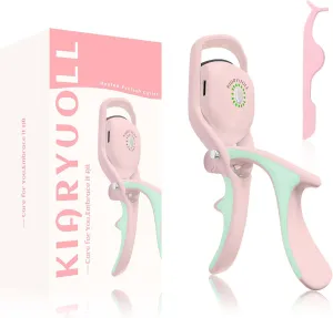 Electric Heated Eyelash Curler Kit Hot Lash Therapy Professional Eyelash Tools Battery Powered Lash Lifter Rechargeable Clamp for Various Eye Types Plastic Material (Colour Pink)