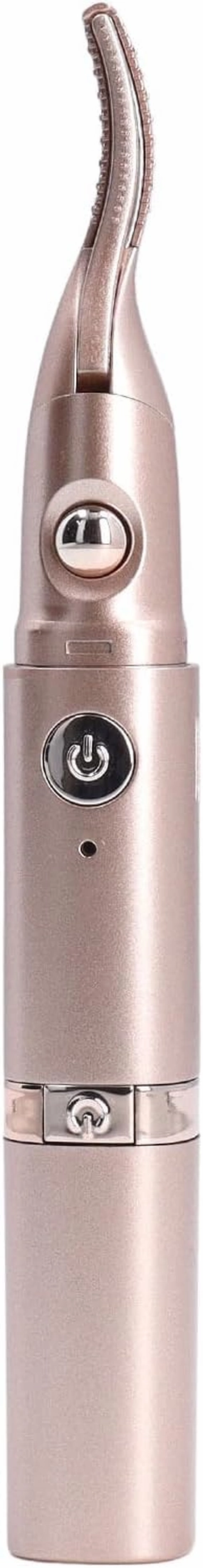 Electric Eyebrow Trimmer, Compact 150mAh Battery, Selectable Temperatures, Electric Eyelash Curler for Home (Champagne Gold)