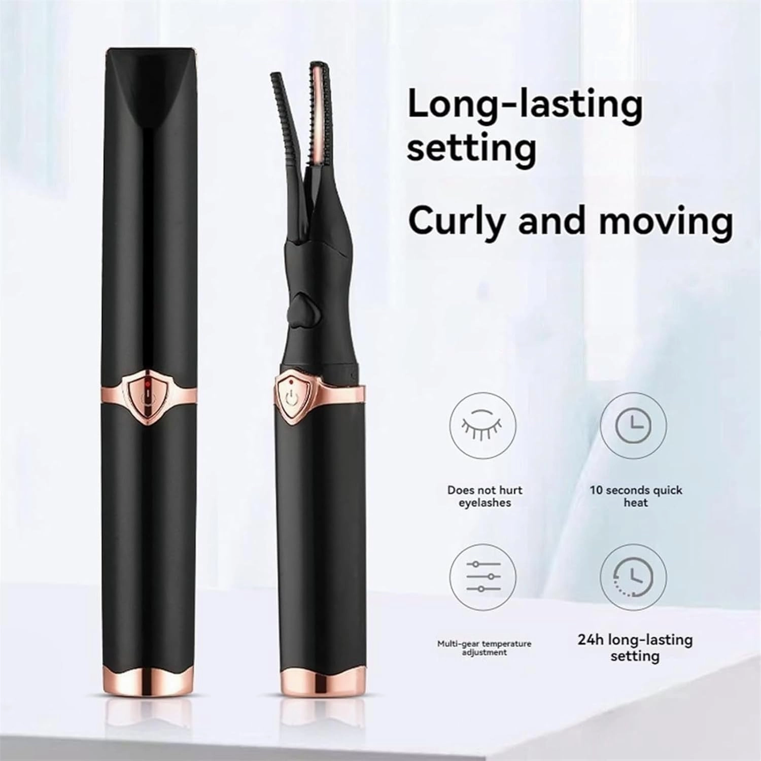 Electric Eyelash Curler for Instant Glam, Certainly Heated Eyelash Curler, Electric Eyelash Curler Heated, Portable Heated Eyelash Curler, Mini USB Rechargeable Natural Eyelash Tool