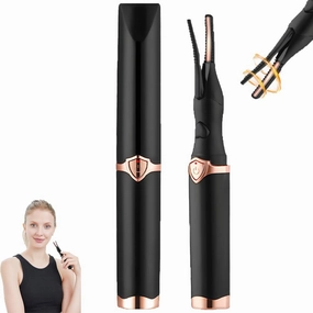 Electric Eyelash Curler for Instant Glam, Mini Handheld Heated Eyelash Curlers with 3 Heat Modes, Rechargeable Portable Heated Lash Curler, Long Lasting Natural Curling Electric Lash Tool (1#Black)