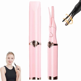 Electric Eyelash Curler for Instant Glam, Mini Handheld Heated Eyelash Curlers with 3 Heat Modes, Rechargeable Portable Heated Lash Curler, Long Lasting Natural Curling Electric Lash Tool (3#Pink)