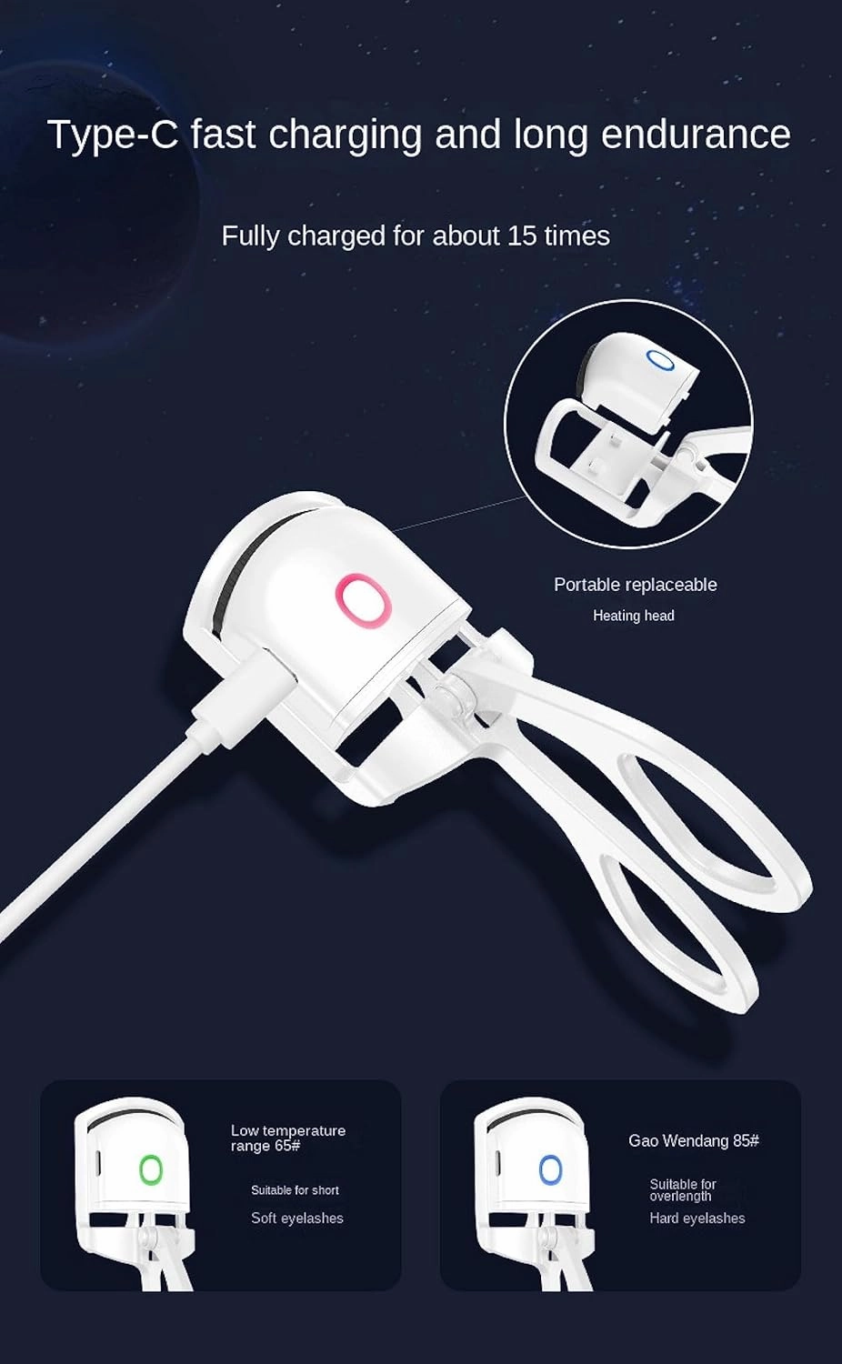 Electric Eyelash Curler, USB Charging and Heating Electric Perm Portable Eyelash Curler, Multi Color Mini Eyelash Curling Tool Green