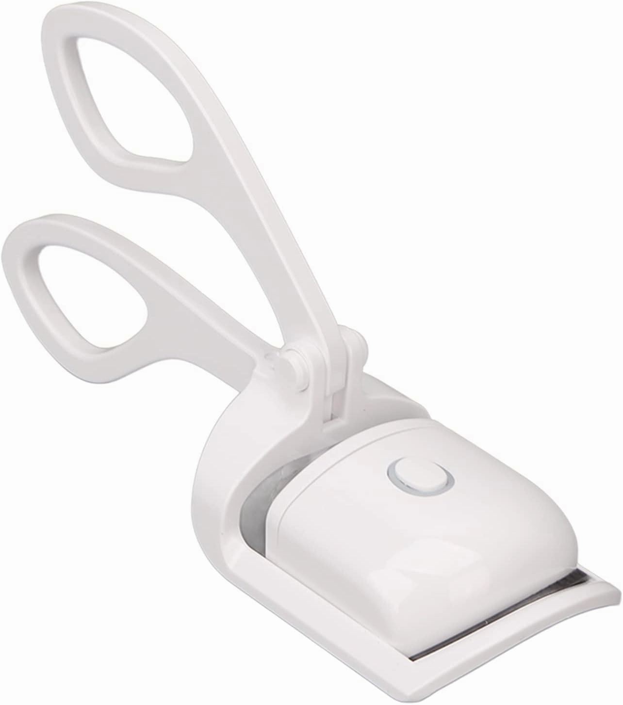 Electric Eyelash Curler USB Mini Temperature Control Portable Rechargeable Makeup Curling Eye Lashes Long Lasting Heated Eyelash Curler (White)