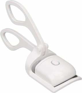 Electric Eyelash Curler USB Mini Temperature Control Portable Rechargeable Makeup Curling Eye Lashes Long Lasting Heated Eyelash Curler (White)