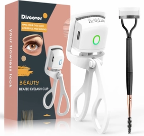 Electric Eyelash Curler with Pad (ABS-White Black)