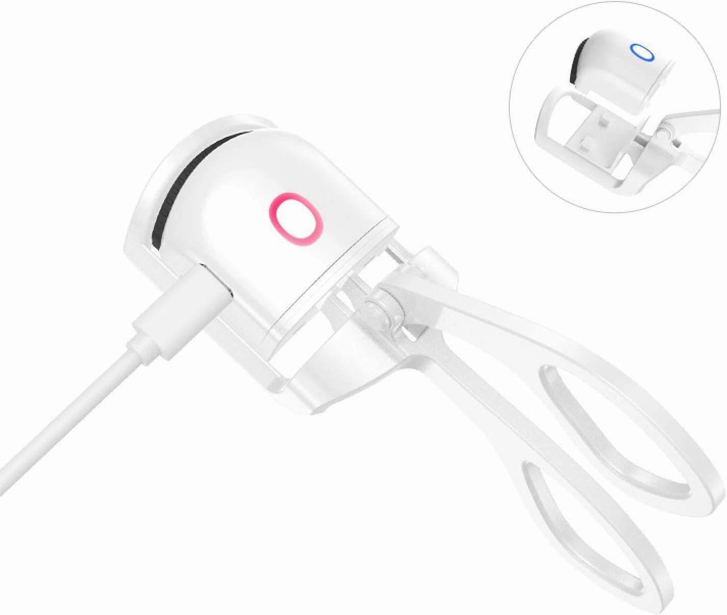 Electric Heated Eyelash Curler, USB Rechargeable Portable Tool, Mini Electric perm Effect, Long-Lasting curl Pink