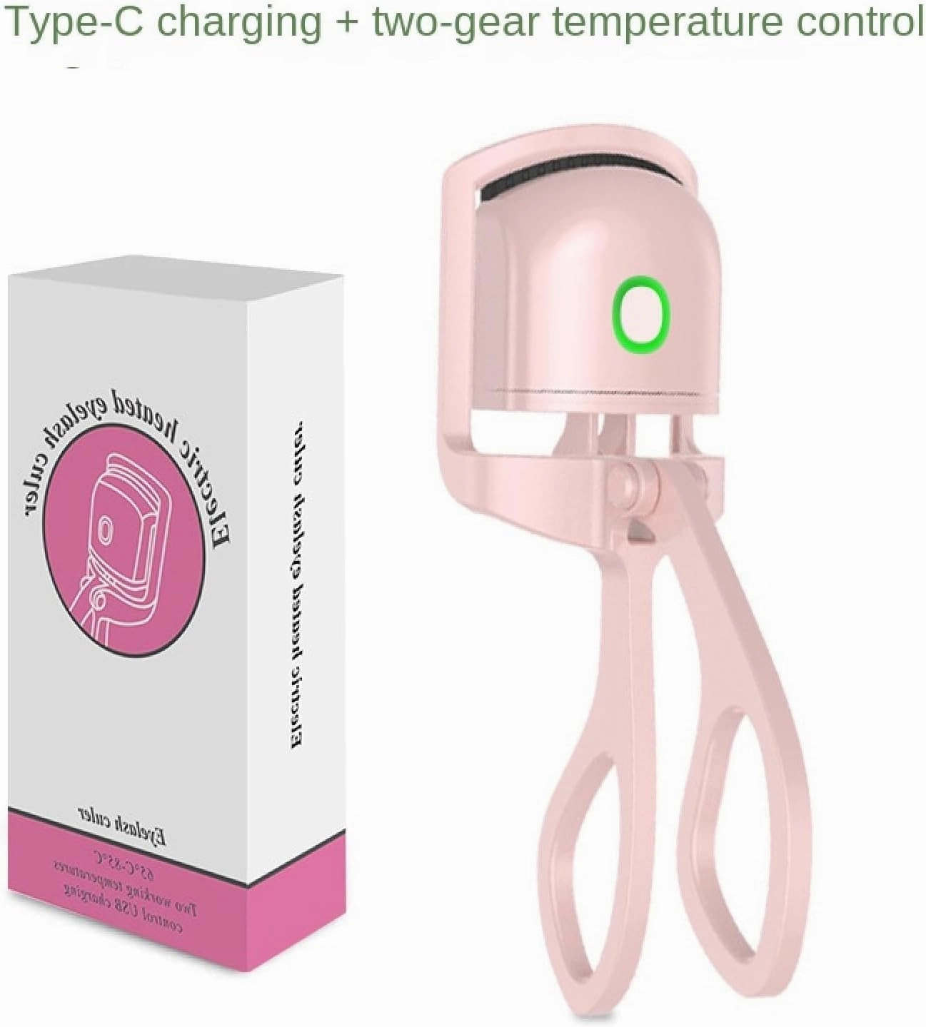 Electric Heated Eyelash Curler, USB Rechargeable Portable Tool, Mini Electric perm Effect, Long-Lasting curl Pink