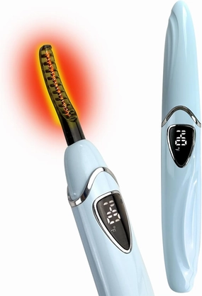 Electric Heated Eyelash Curler with LED Display, Rechargeable, Temperature Control 140°F-194°F, Natural Beauty Care for Woman