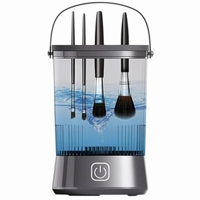 Electric Makeup Brush Cleaner Machine, Automatic Brush Washer And Dryer, Fast Usb Makeup Brush Cleaner Machine, Brushes Cleaner Tool For All Size Beauty Makeup Brush Set (A-Black)