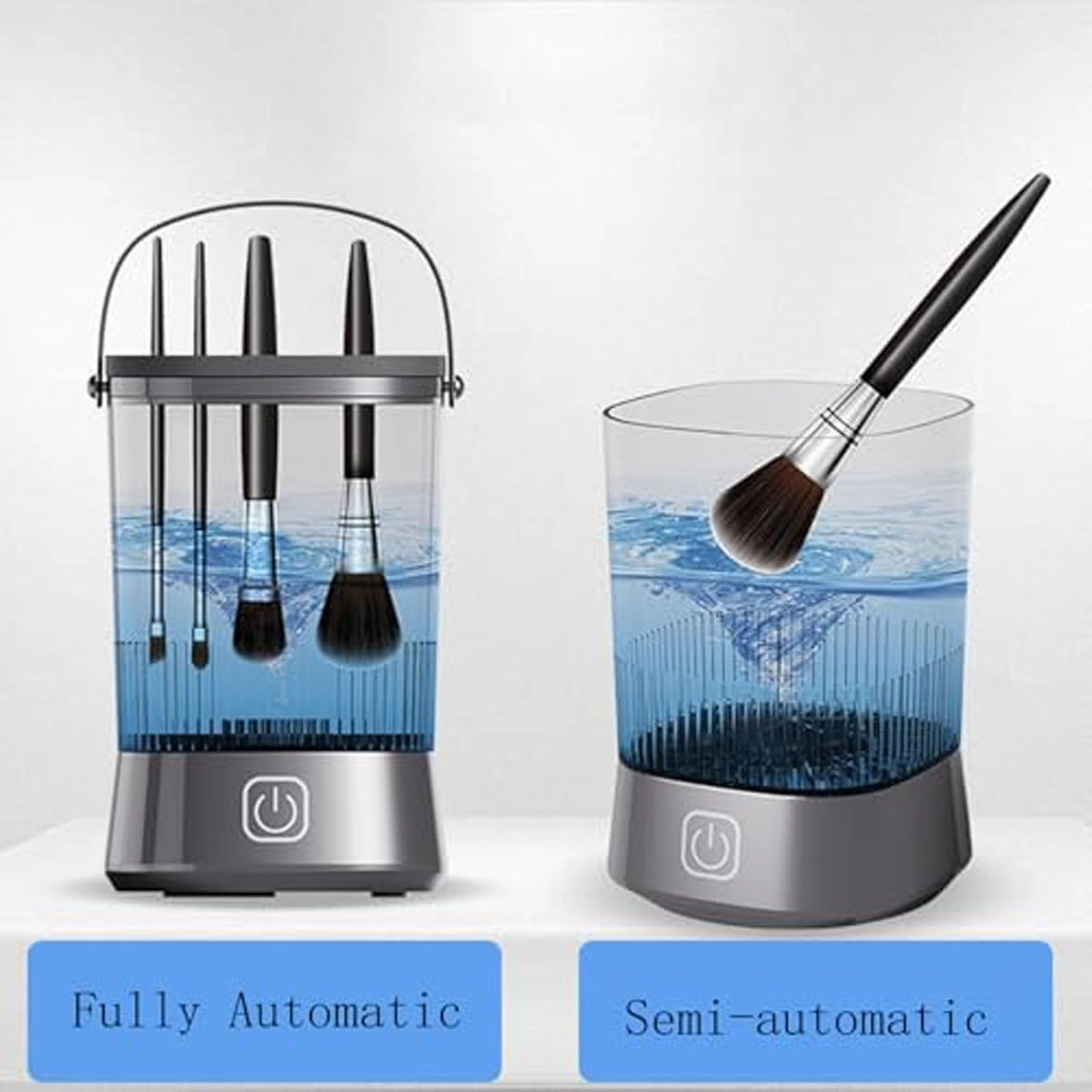 Electric Makeup Brush Cleaner Machine, Automatic Brush Washer And Dryer, Fast Usb Makeup Brush Cleaner Machine, Brushes Cleaner Tool For All Size Beauty Makeup Brush Set (A-Black)