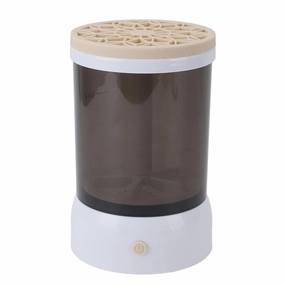 Electric Makeup Brush Cleaner Machine USB Powered Visible Quick Dry Portable Cosmetic Supplies Cleaner for All Size Makeup Brushes, for Makeup Brushes (Khaki)