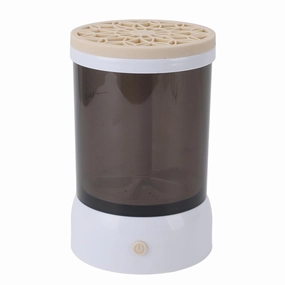 Electric Makeup Brush Cleaner, USB Powered Makeup Brush Cleaner Machine with Visual Body Quick Dry Automatic Cosmetic Brush Cleaner for All Size Brushes (Khaki)