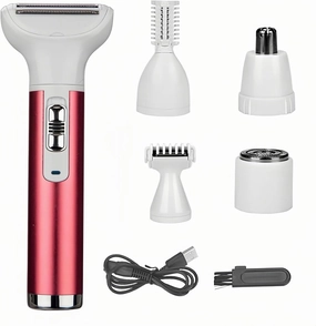 Electric Razor for Women 5 in 1 Removal for Body Nose Hair Trimmer Face Shavers Eyebrow Legs Armpit Bikini Area Pubic Underarms Painless Rechargeable Portable Wet & Dry