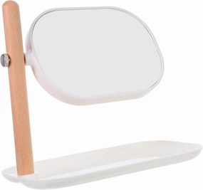 Elegant Oval Rotating Makeup Mirror with Convenient Tray Vintage Desktop Vanity Mirror for Bedroom Smooth Rotation for Daily Beauty Routine Sturdy Frame