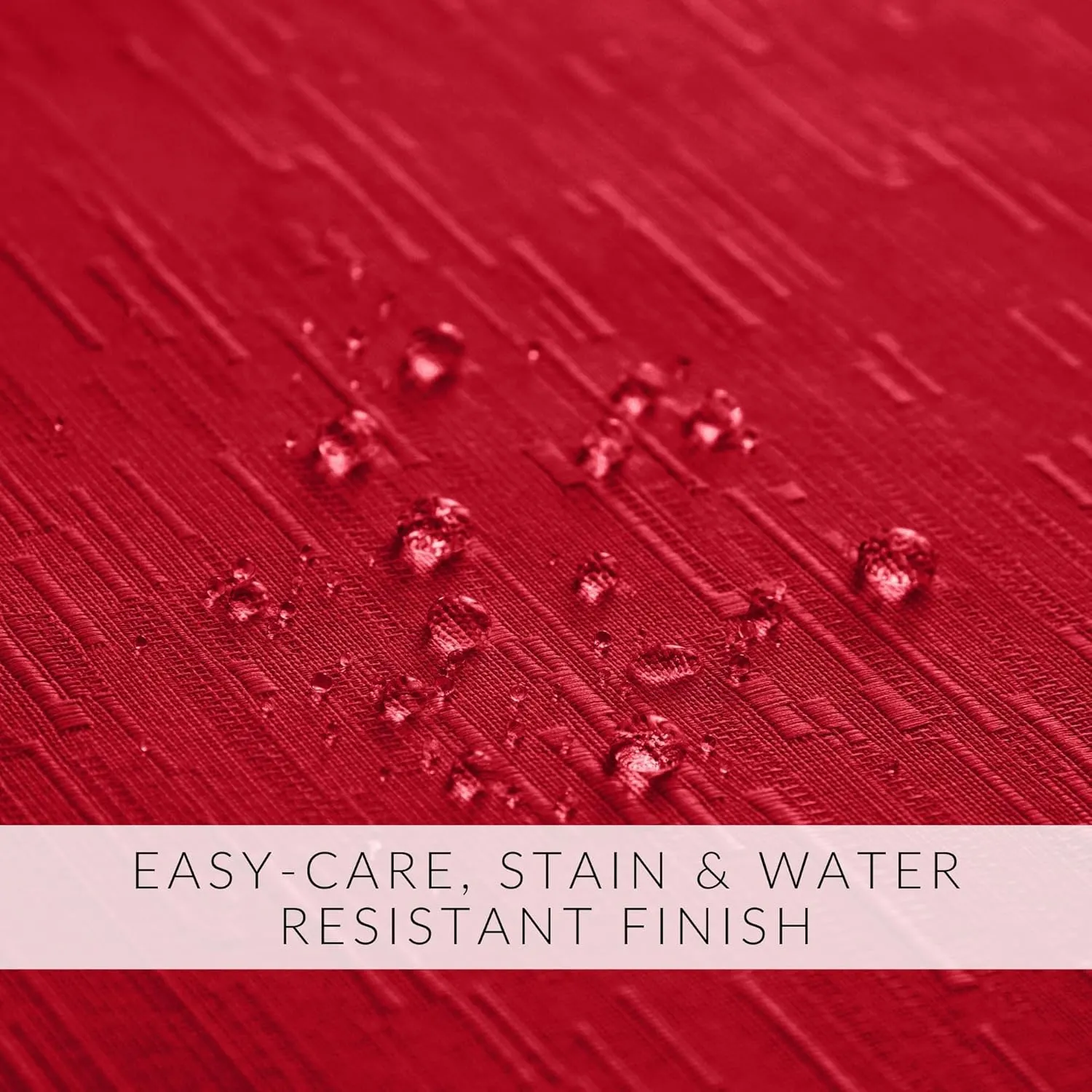 Elrene Home Fashions Continental Solid Texture Water, Stain & Wrinkle Resistant Tablecloth, 60"X120" Rectangle, Red