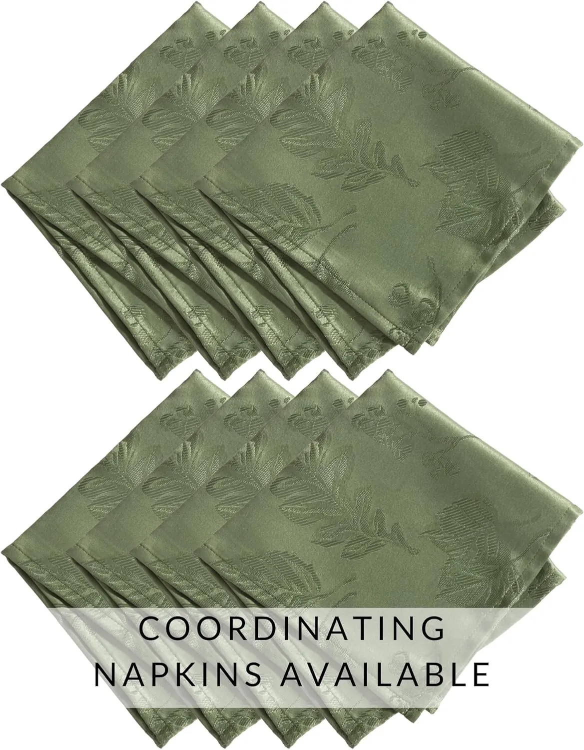 Elrene Home Fashions Elegant Woven Leaves Jacquard Damask Wrinkle Resistant Tablecloth for Fall/Harvest/Thanksgiving, 70" x 70", Round, Olive
