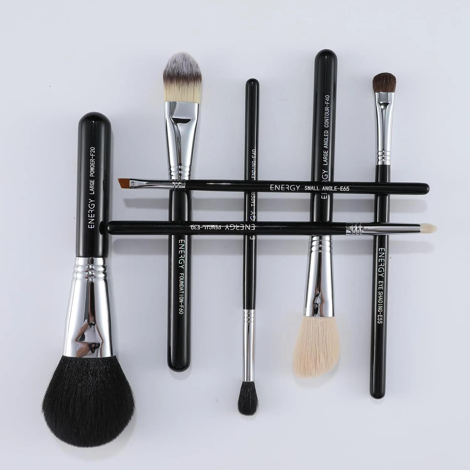 ENERGY Makeup Brush Set 7PCS Premium Synthetic Foundation Powder Bronzer Blush Contour Highlighter Eye Shadows Concealer Eyebrow Blending Makeup Brushes with Travel Case