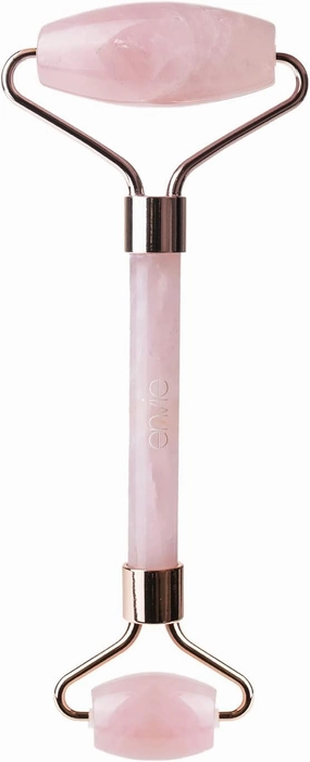 Envie Pink Rose Quartz Face Roller Massage Tool for Anti-ageing Skin Care, Reducing Eye Puffiness & Facial Sculpting