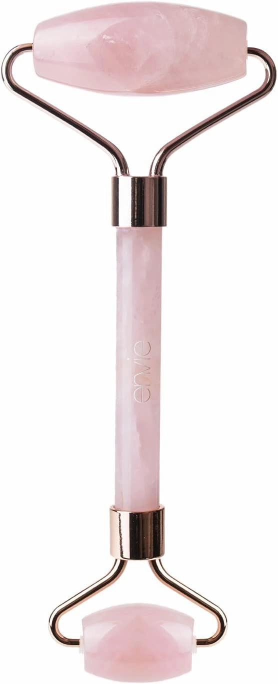Envie Pink Rose Quartz Face Roller Massage Tool for Anti-ageing Skin Care, Reducing Eye Puffiness & Facial Sculpting
