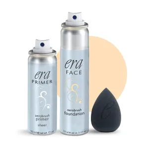 ERA Beauty Essentials Airbrush Makeup Collection (Era Face spray on Foundation - Y3 Butterscotch   Era Primer   Sponge)