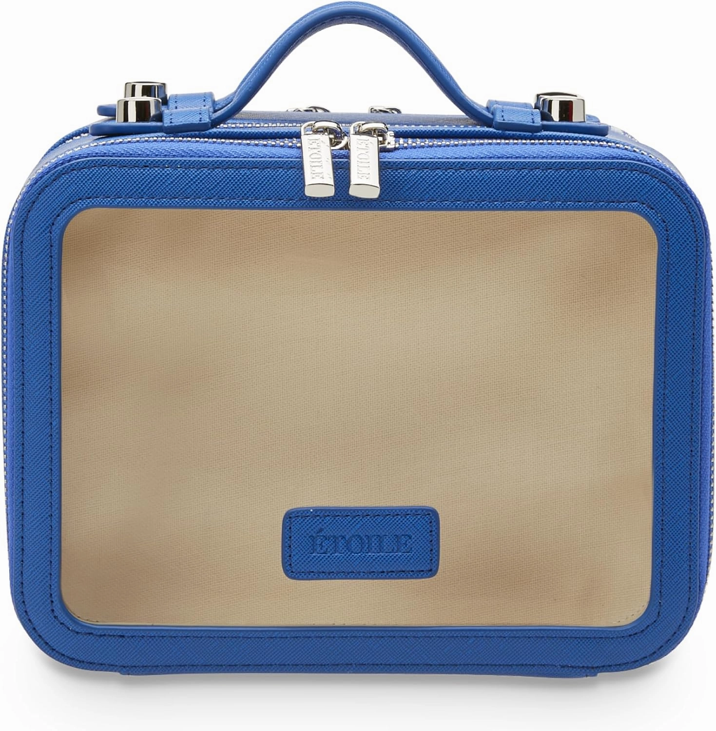 ETOILE - Small Twin Cosmetic Case Cobalt - Dual Compartment Cosmetic Beauty Organizer & Toiletry Case